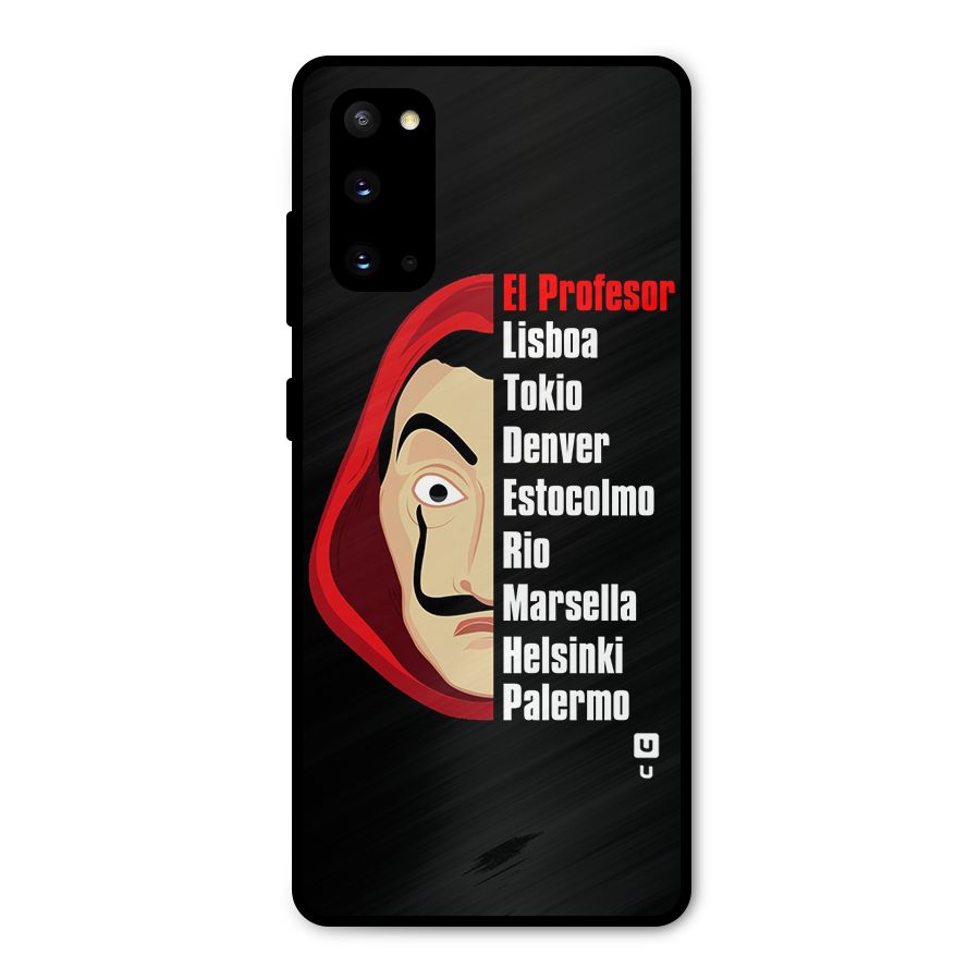 All Members Money Heist Metal Back Case for Galaxy S20