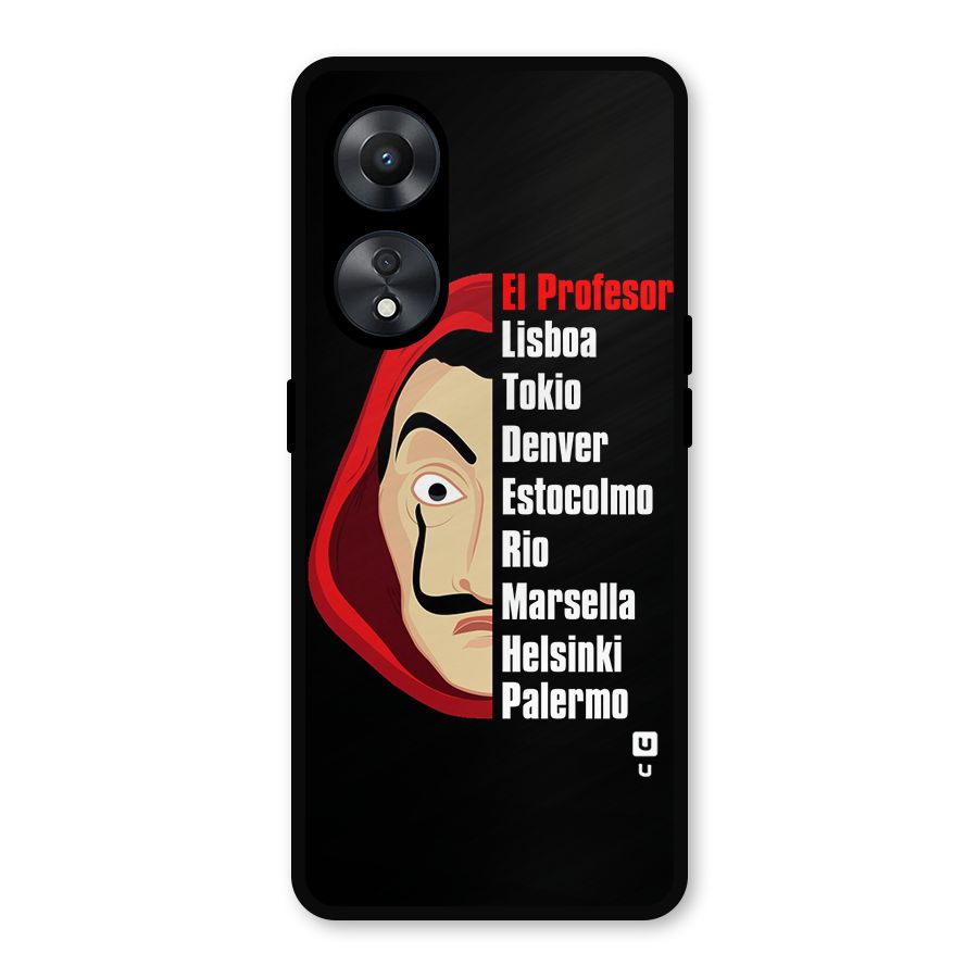 All Members Money Heist Metal Back Case for Oppo A78