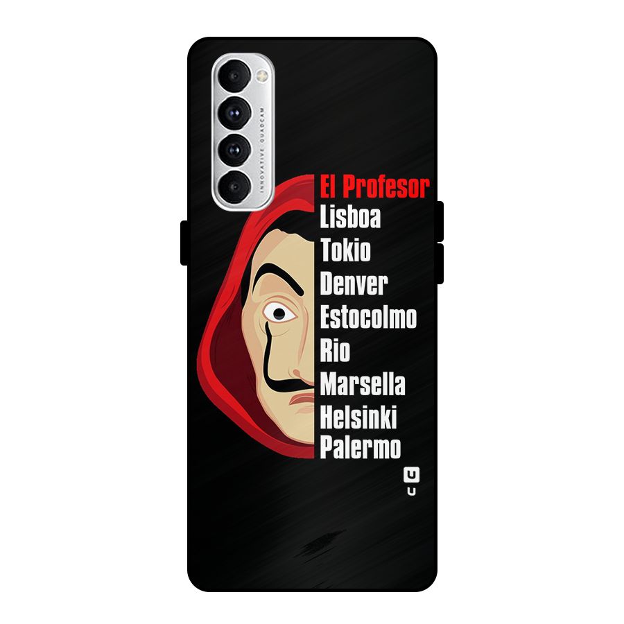 All Members Money Heist Metal Back Case for Oppo Reno4 Pro