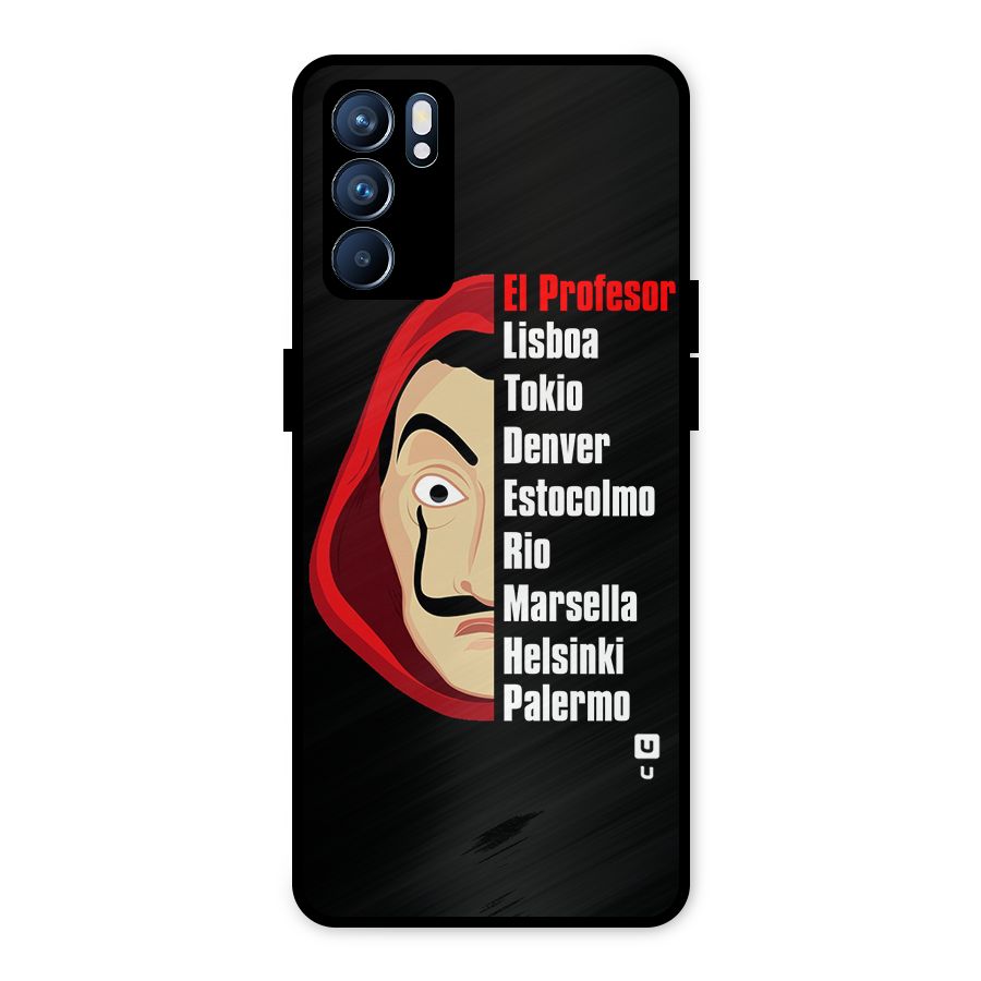 All Members Money Heist Metal Back Case for Oppo Reno6 5G