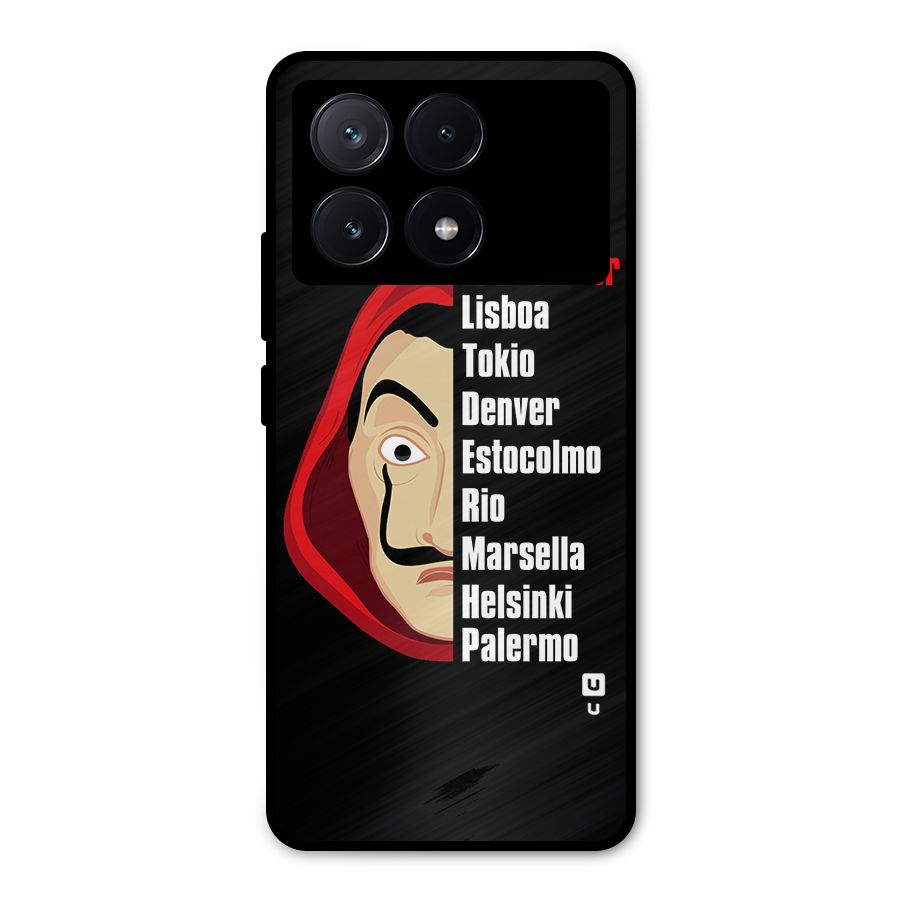 All Members Money Heist Metal Back Case for Poco X6 Pro