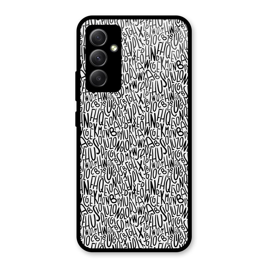 Alphabet Seamless Abstract Glass Back Case for Galaxy A34