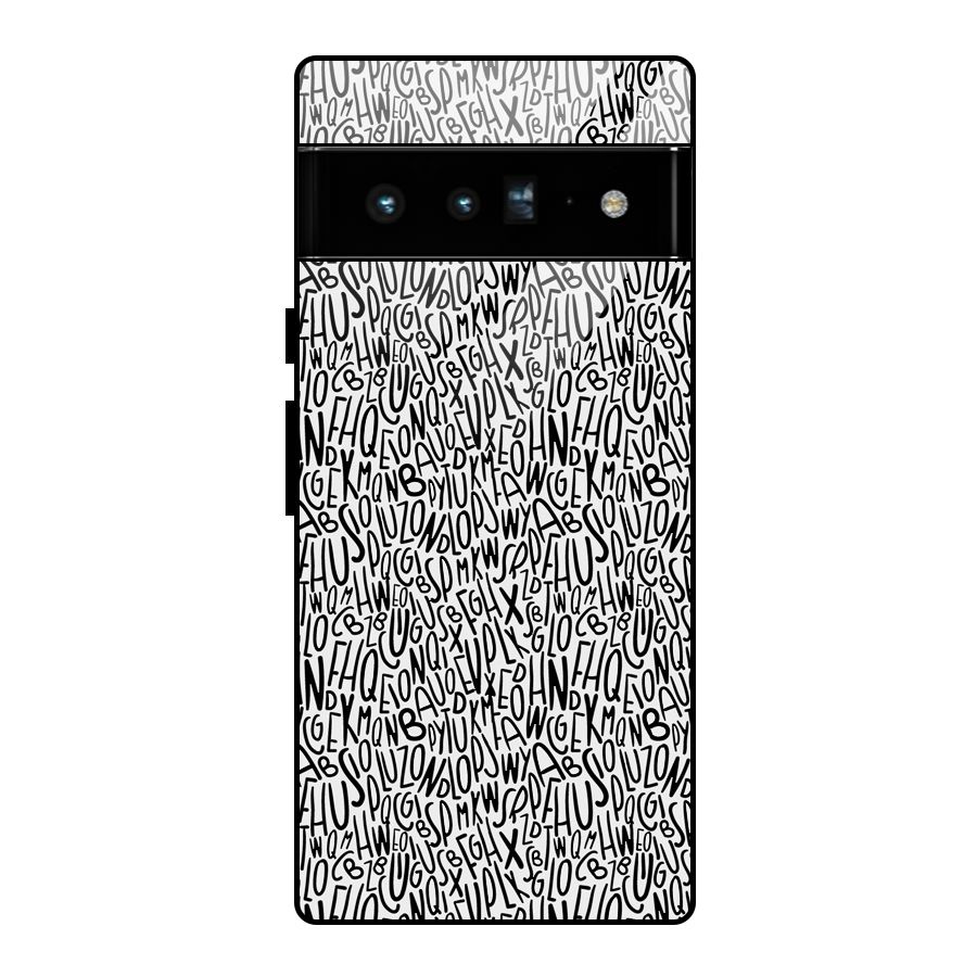 Alphabet Seamless Abstract Glass Back Case for Google Pixel 6 Pro