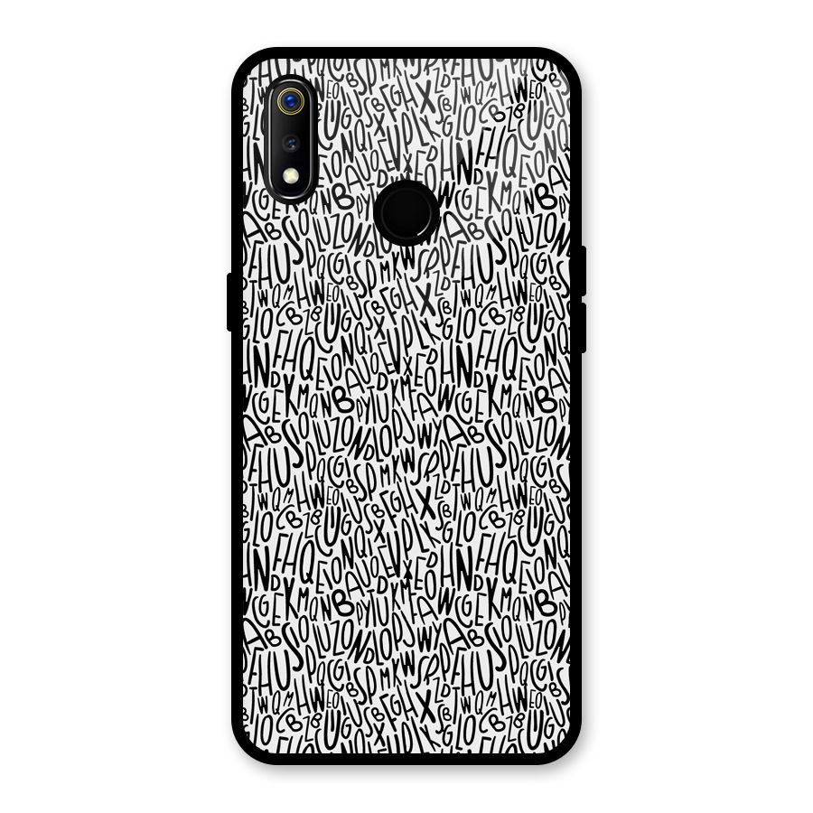 Alphabet Seamless Abstract Glass Back Case for Realme 3i