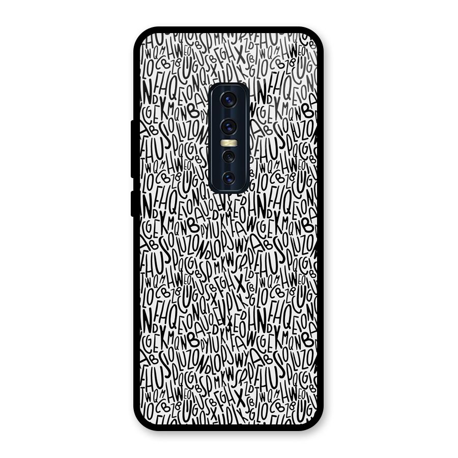 Alphabet Seamless Abstract Glass Back Case for Vivo V17 Pro