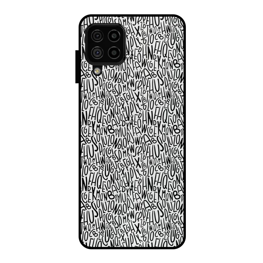 Alphabet Seamless Abstract Metal Back Case for Galaxy A22 4G