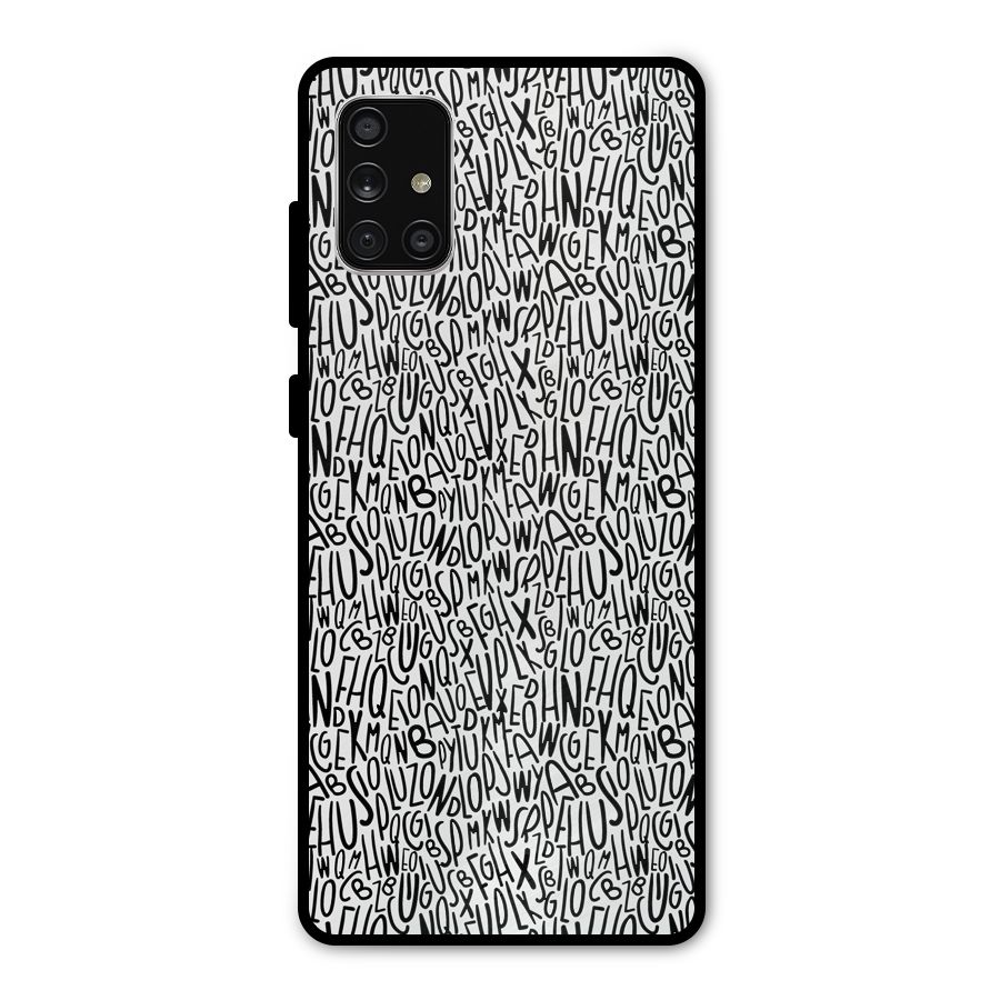 Alphabet Seamless Abstract Metal Back Case for Galaxy A71