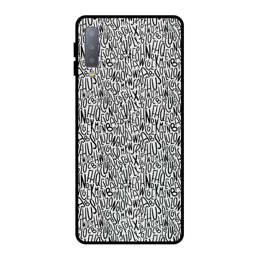 Alphabet Seamless Abstract Metal Back Case for Galaxy A7 (2018)