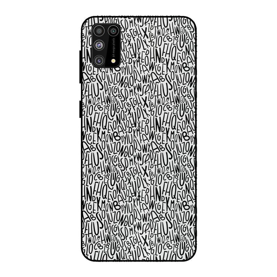 Alphabet Seamless Abstract Metal Back Case for Galaxy F41
