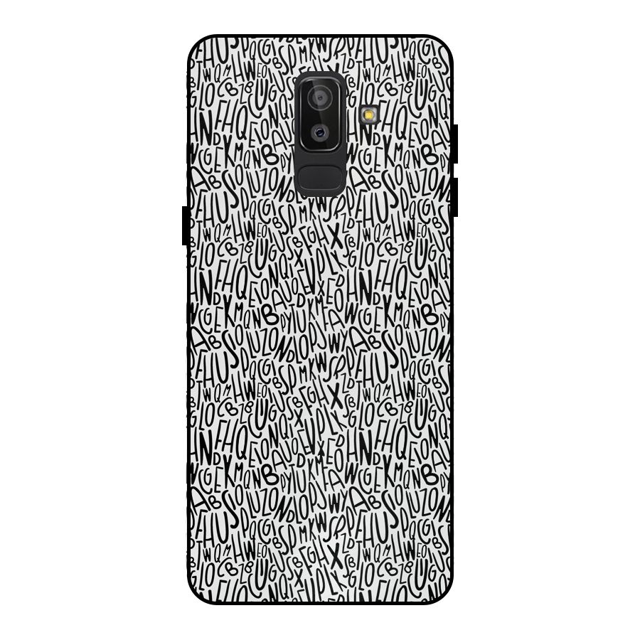 Alphabet Seamless Abstract Metal Back Case for Galaxy J8