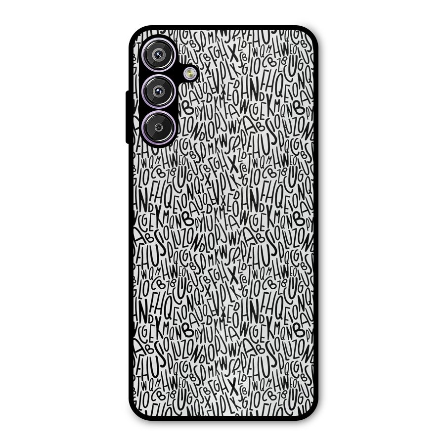 Alphabet Seamless Abstract Metal Back Case for Galaxy M15