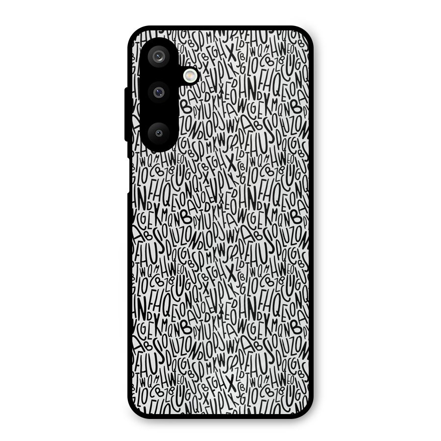Alphabet Seamless Abstract Metal Back Case for Galaxy M16