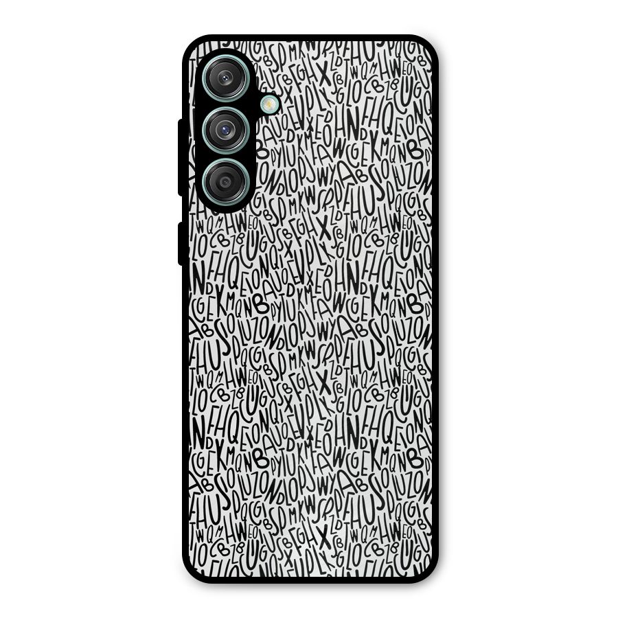Alphabet Seamless Abstract Metal Back Case for Galaxy M55 5G