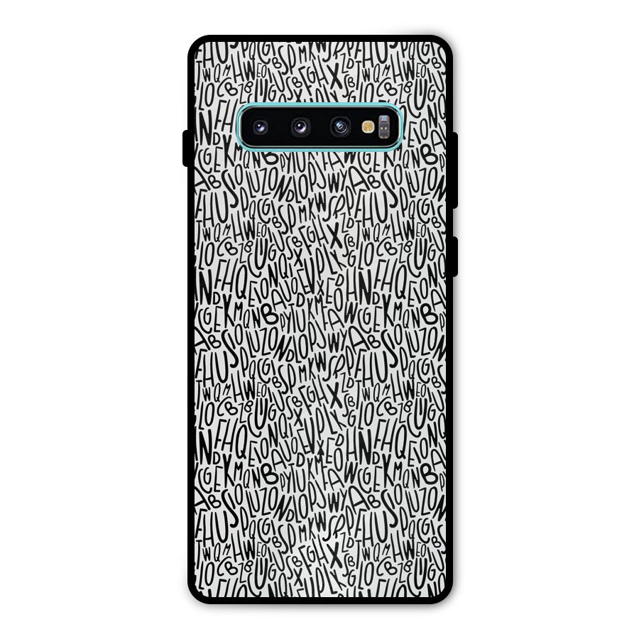 Alphabet Seamless Abstract Metal Back Case for Galaxy S10 Plus