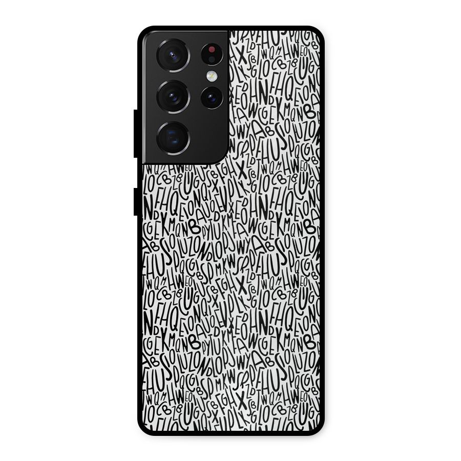 Alphabet Seamless Abstract Metal Back Case for Galaxy S21 Ultra 5G