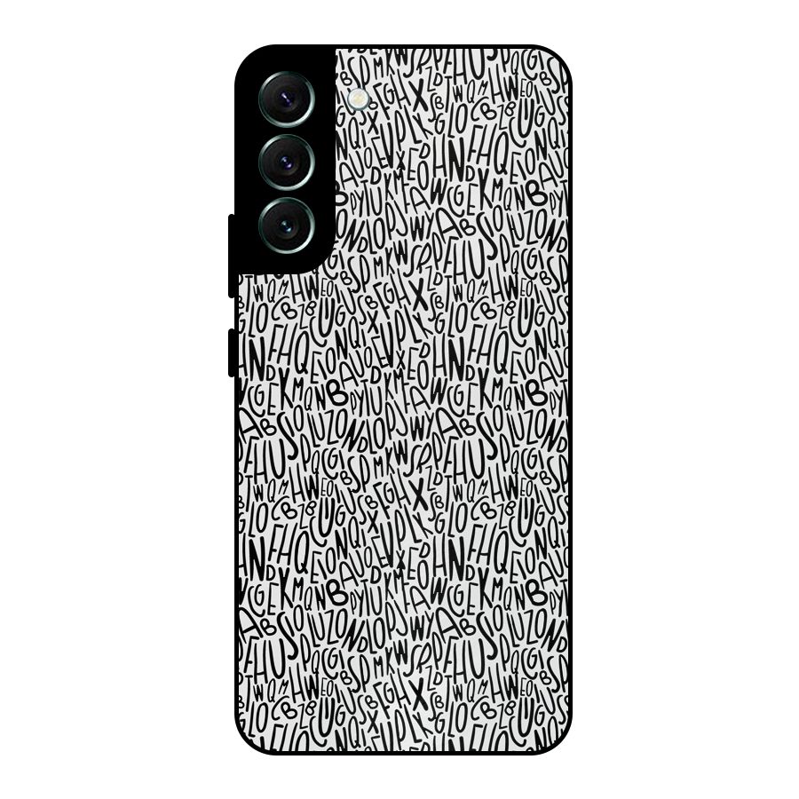 Alphabet Seamless Abstract Metal Back Case for Galaxy S22 Plus 5G