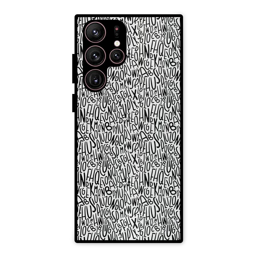 Alphabet Seamless Abstract Metal Back Case for Galaxy S22 Ultra 5G