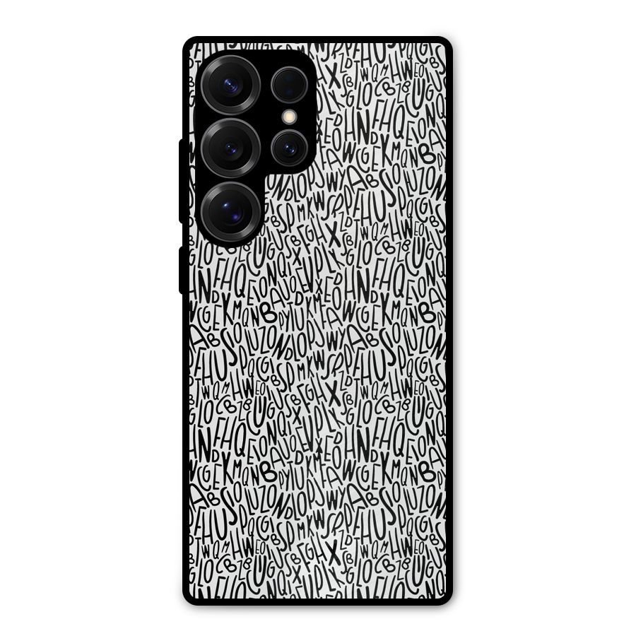 Alphabet Seamless Abstract Metal Back Case for Galaxy S25 Ultra