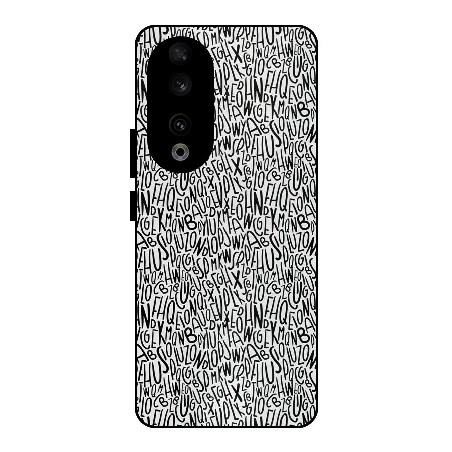 Alphabet Seamless Abstract Metal Back Case for Honor 90