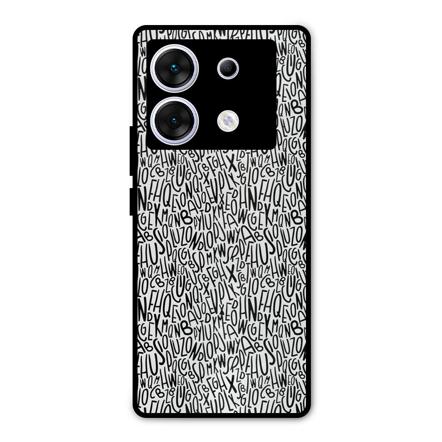 Alphabet Seamless Abstract Metal Back Case for Infinix Zero 30 5G