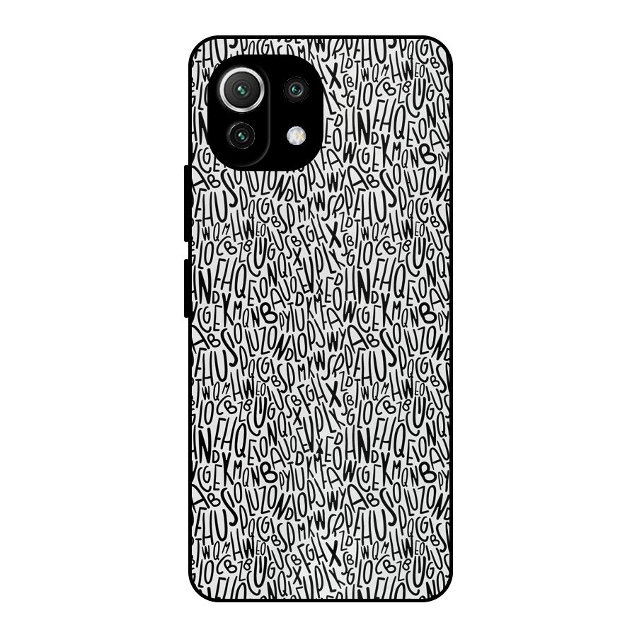 Alphabet Seamless Abstract Metal Back Case for Mi 11 Lite NE 5G