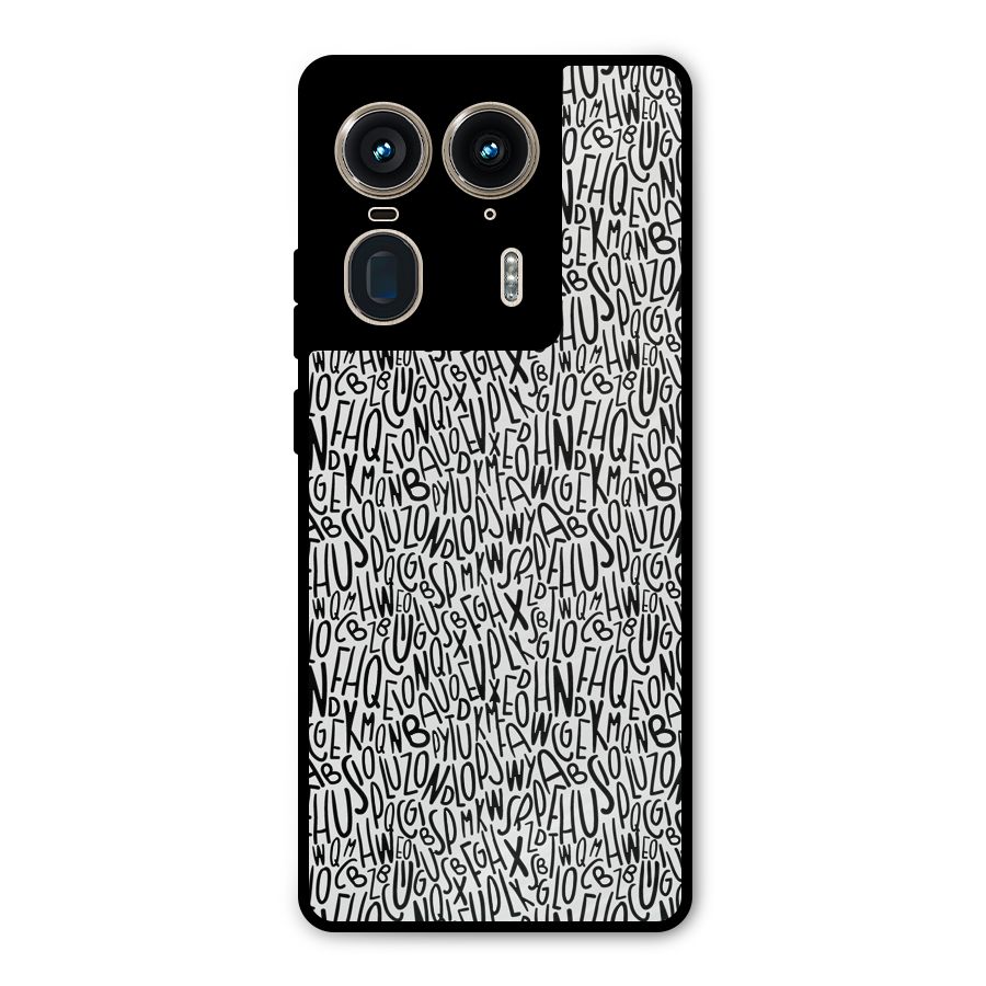 Alphabet Seamless Abstract Metal Back Case for Motorola Edge 50 Ultra