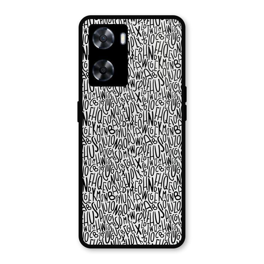 Alphabet Seamless Abstract Metal Back Case for Oppo A57 2022