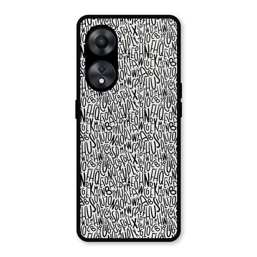 Alphabet Seamless Abstract Metal Back Case for Oppo A78