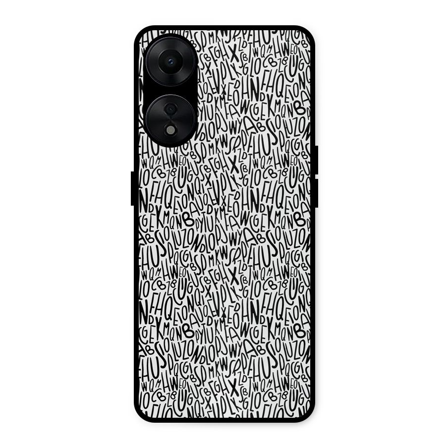 Alphabet Seamless Abstract Metal Back Case for Oppo A78 5G