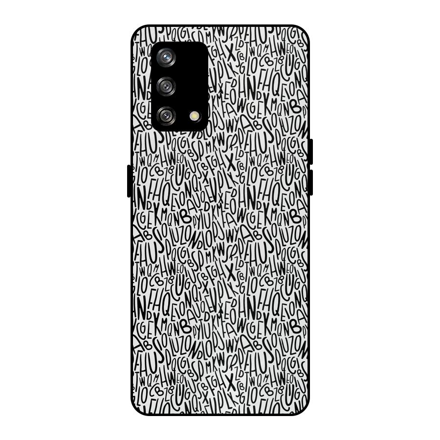 Alphabet Seamless Abstract Metal Back Case for Oppo F19