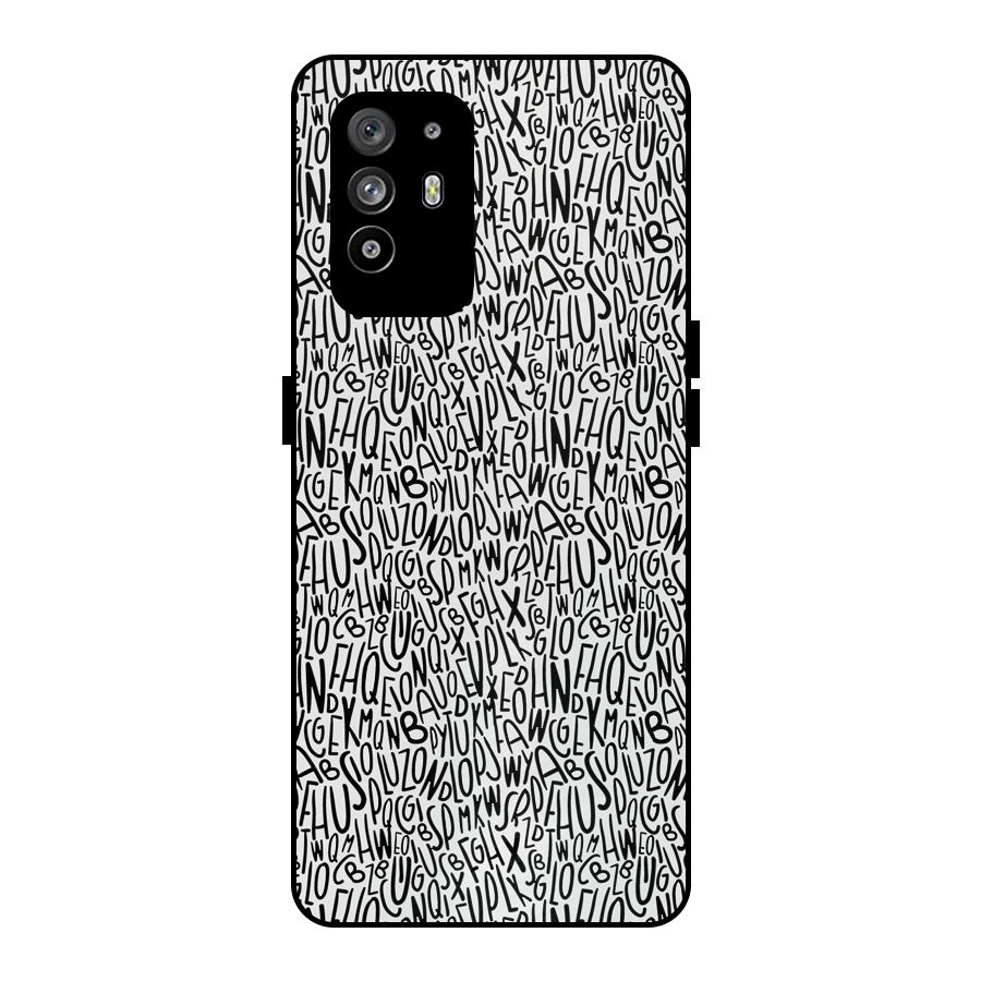 Alphabet Seamless Abstract Metal Back Case for Oppo F19 Pro Plus 5G