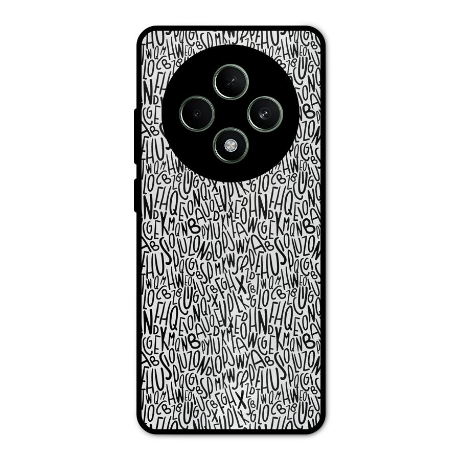 Alphabet Seamless Abstract Metal Back Case for Oppo F27