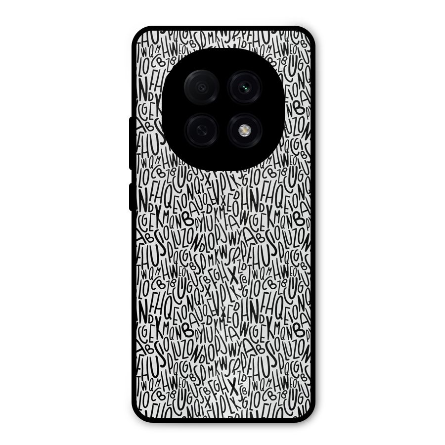 Alphabet Seamless Abstract Metal Back Case for Oppo F29 Pro