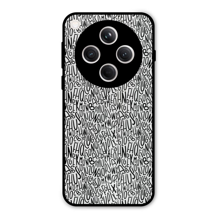 Alphabet Seamless Abstract Metal Back Case for Oppo Find X8