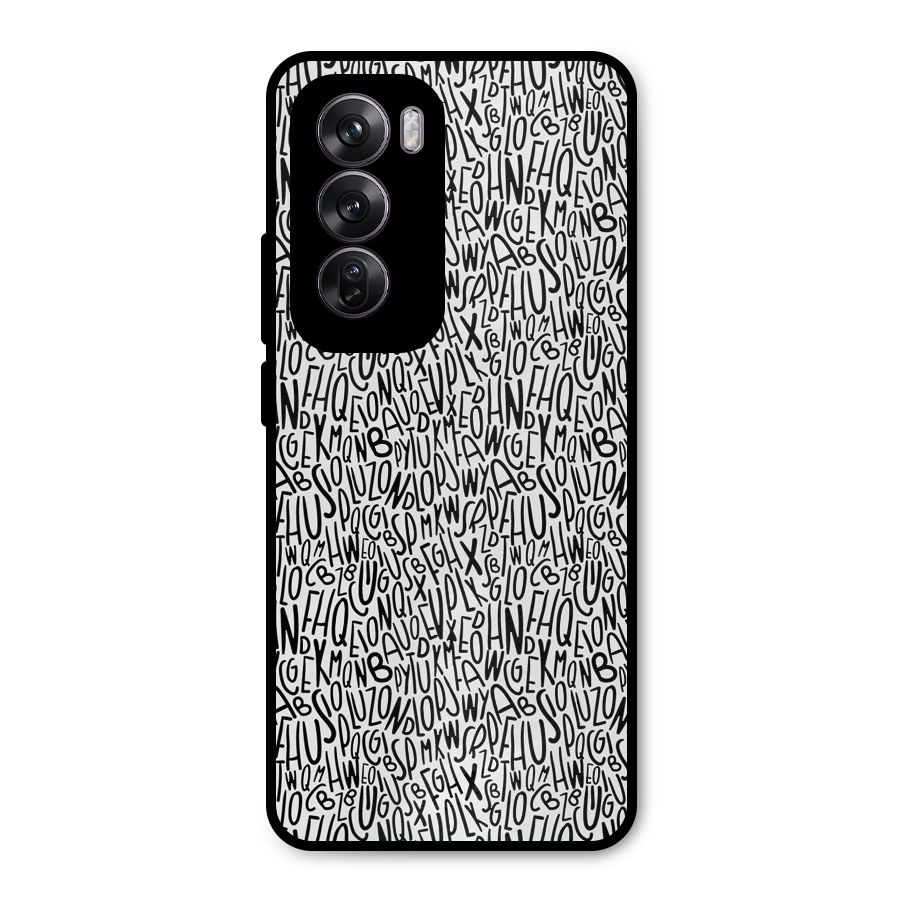 Alphabet Seamless Abstract Metal Back Case for Oppo Reno12 Pro