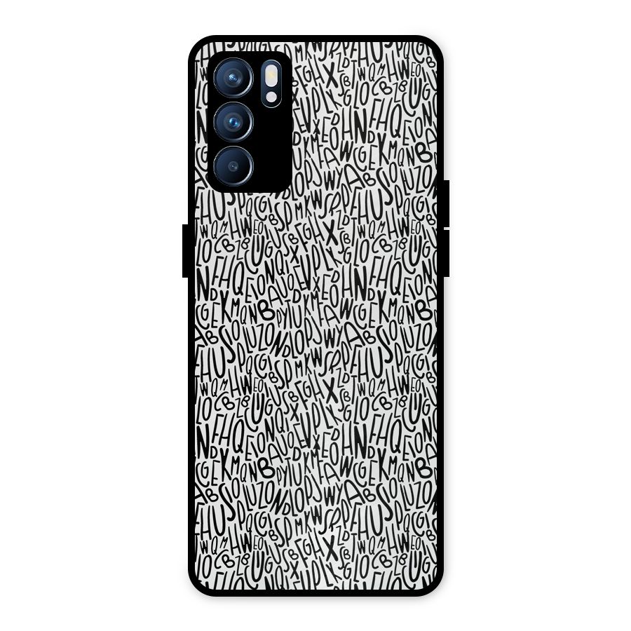 Alphabet Seamless Abstract Metal Back Case for Oppo Reno6 5G