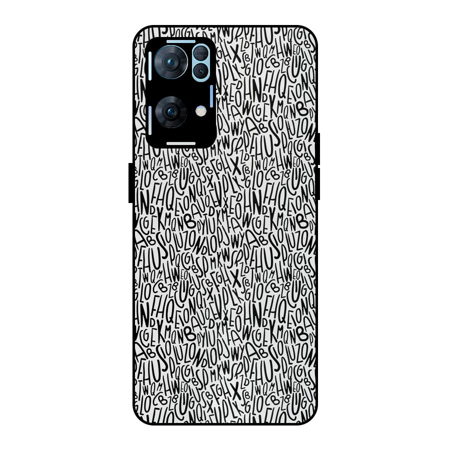 Alphabet Seamless Abstract Metal Back Case for Oppo Reno7 Pro 5G