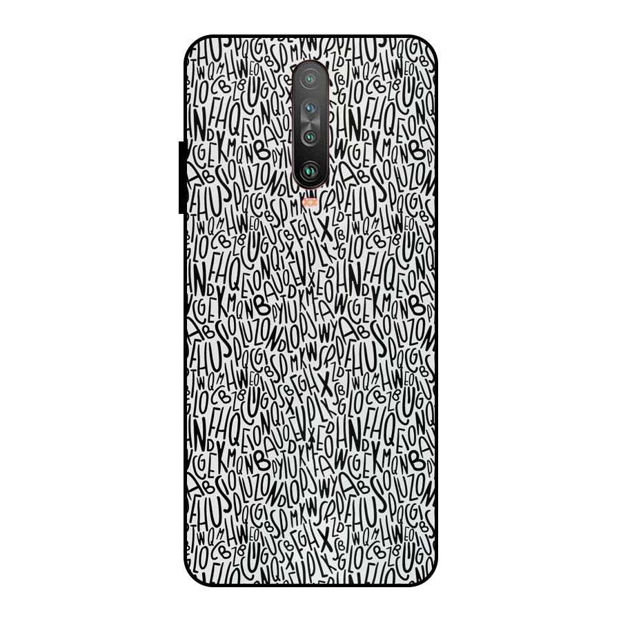 Alphabet Seamless Abstract Metal Back Case for Poco X2