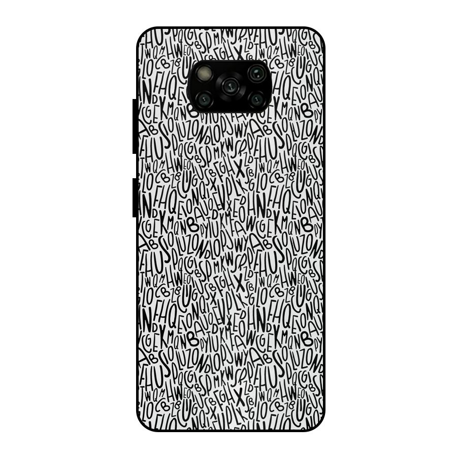 Alphabet Seamless Abstract Metal Back Case for Poco X3