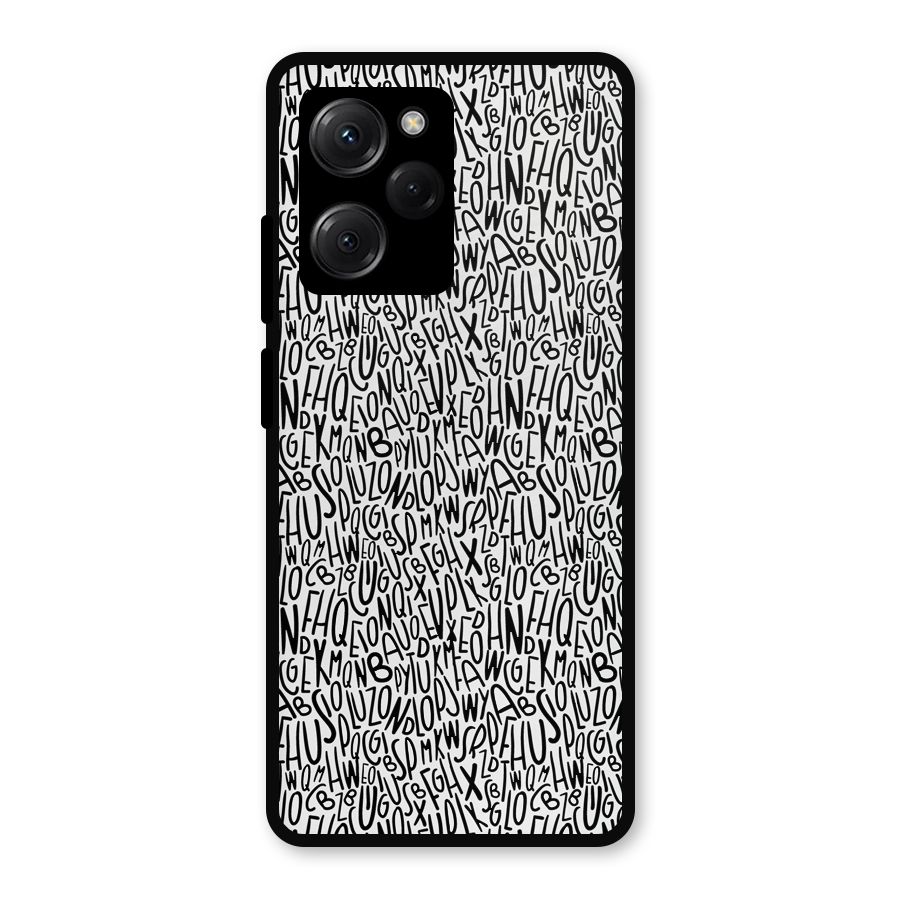 Alphabet Seamless Abstract Metal Back Case for Poco X5 Pro