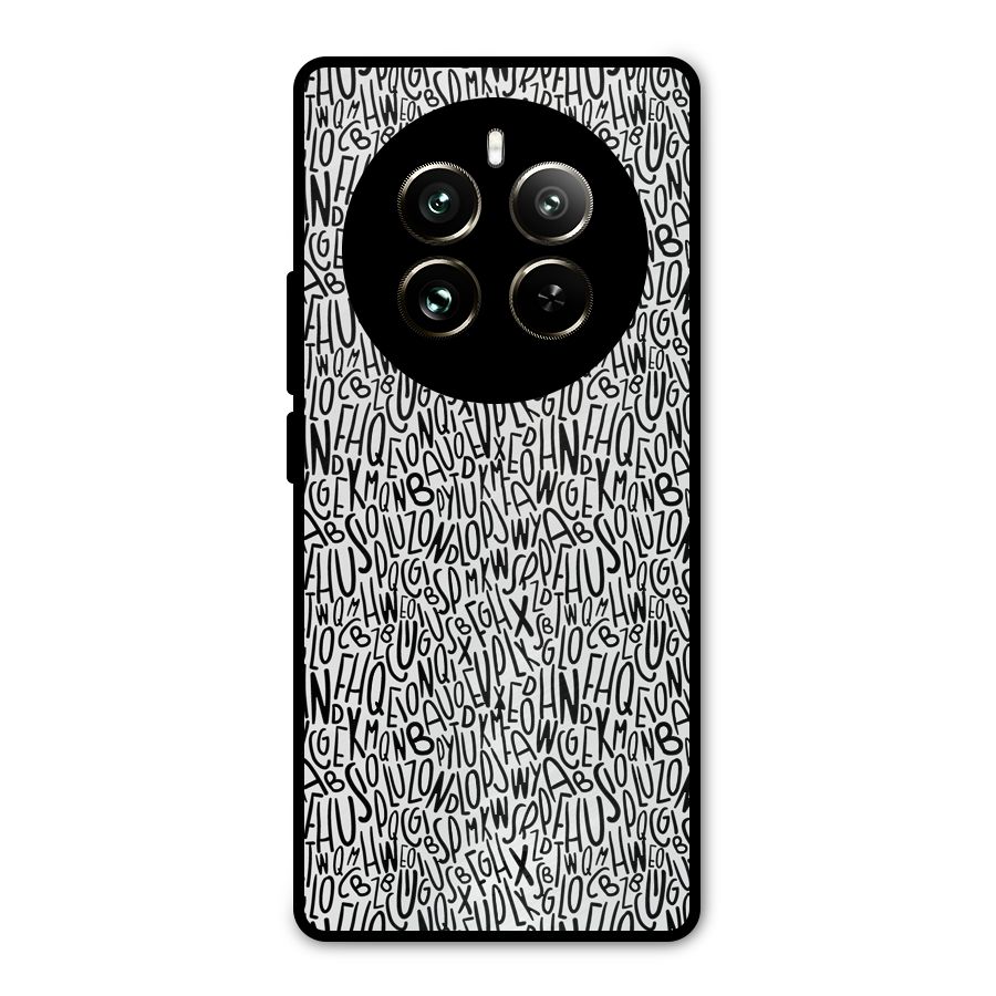 Alphabet Seamless Abstract Metal Back Case for Realme 12 Pro