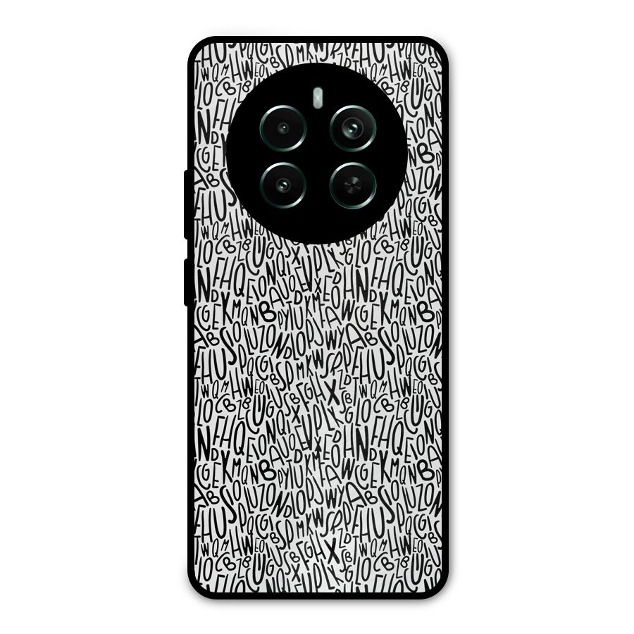 Alphabet Seamless Abstract Metal Back Case for Realme 12 Pro Plus