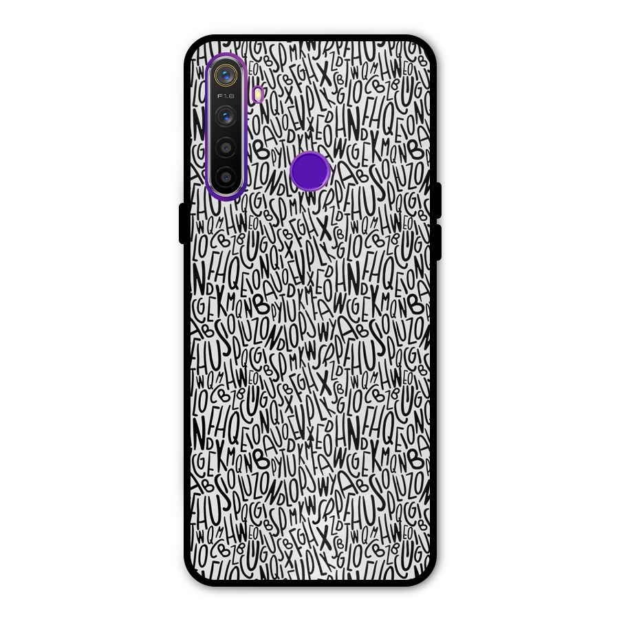 Alphabet Seamless Abstract Metal Back Case for Realme 5