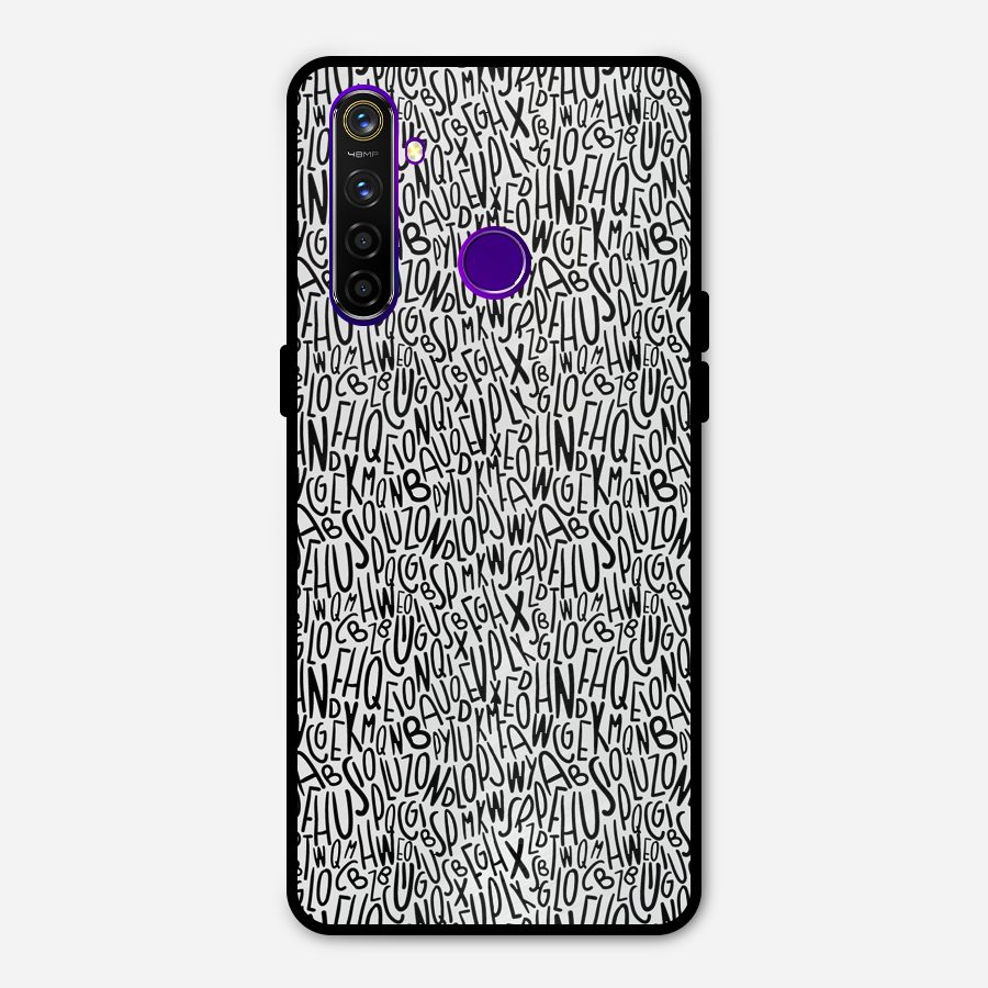 Alphabet Seamless Abstract Metal Back Case for Realme 5 Pro
