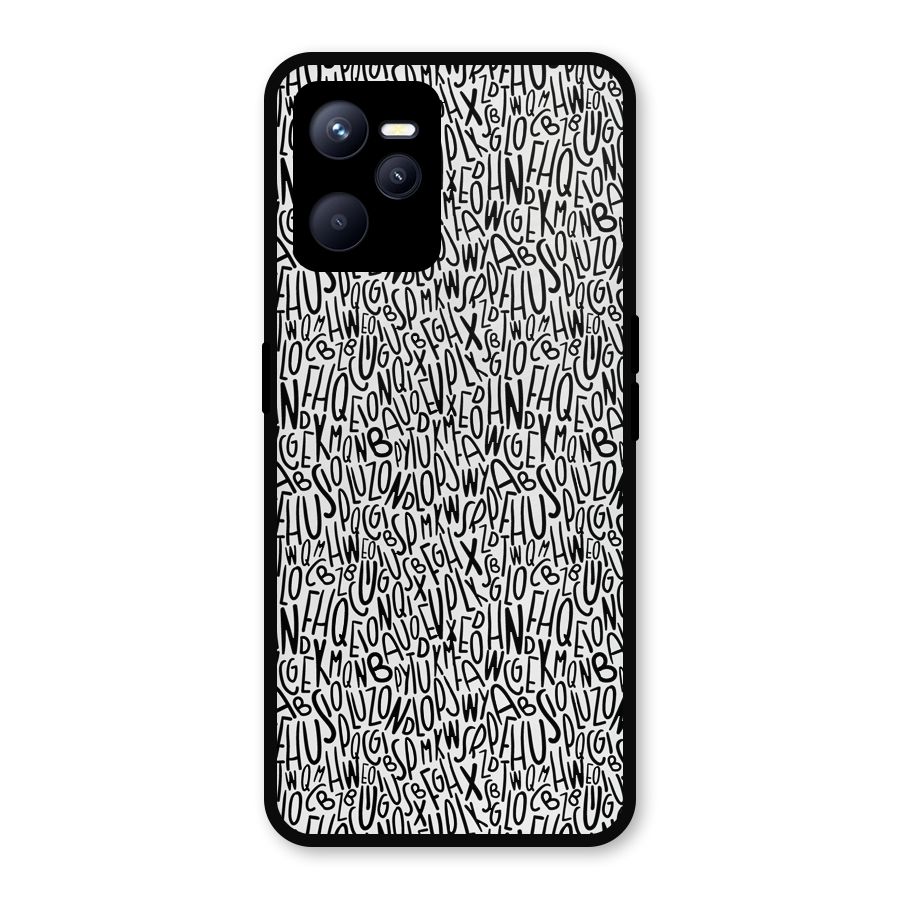 Alphabet Seamless Abstract Metal Back Case for Realme C35