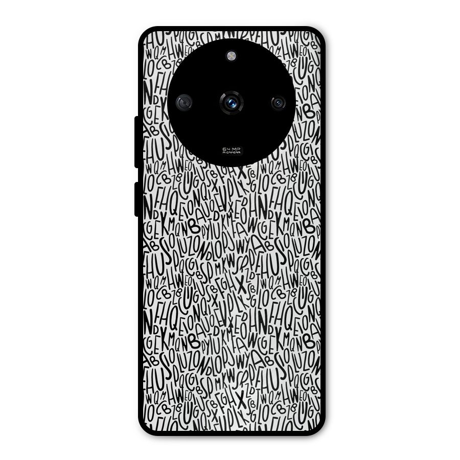 Alphabet Seamless Abstract Metal Back Case for Realme Narzo 60 5G