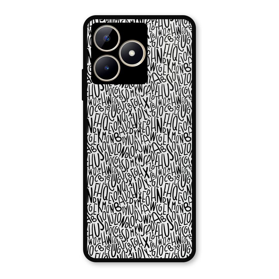 Alphabet Seamless Abstract Metal Back Case for Realme Narzo N53