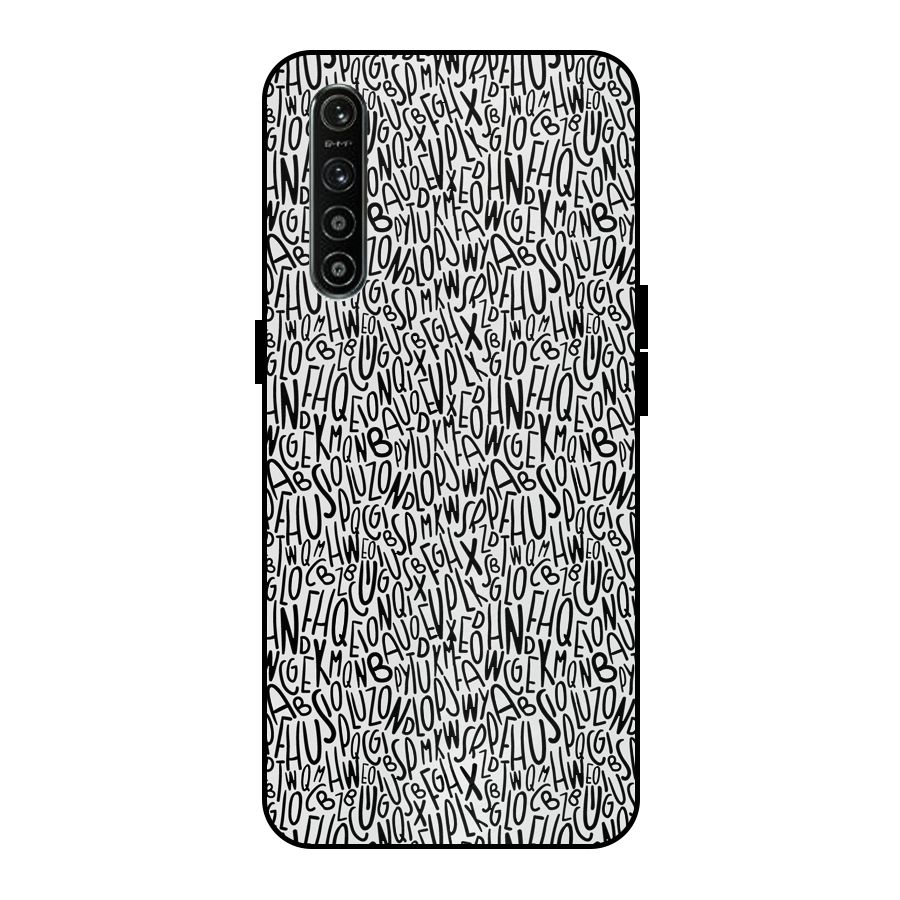 Alphabet Seamless Abstract Metal Back Case for Realme XT