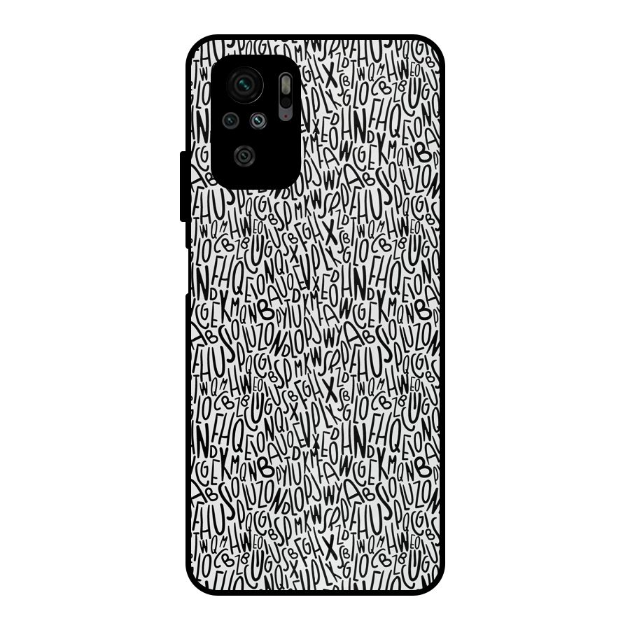 Alphabet Seamless Abstract Metal Back Case for Redmi Note 10S