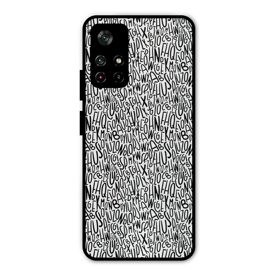 Alphabet Seamless Abstract Metal Back Case for Redmi Note 11T 5G